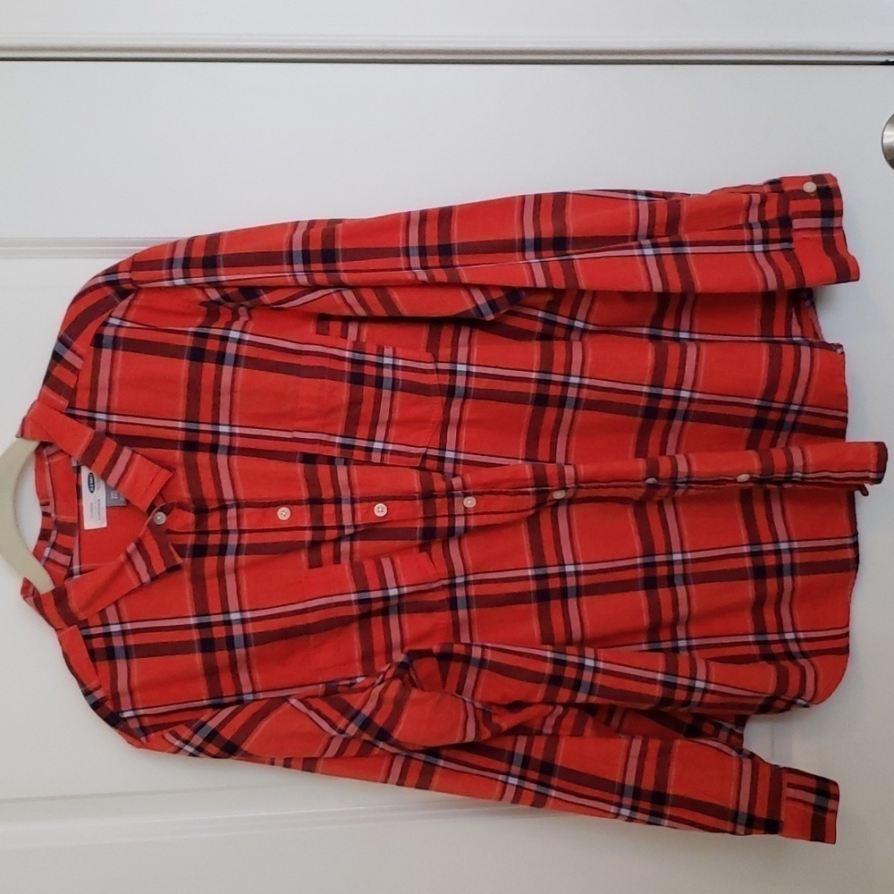 Old Navy Women's Classic Flannel Red Large Plaid - Size XXL